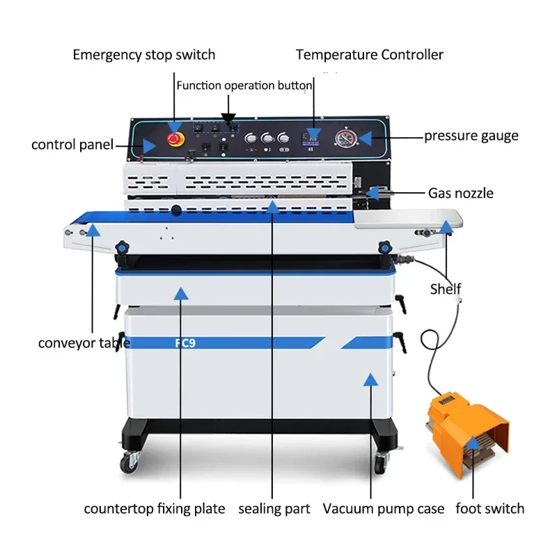Zintegrowana maszyna do pompowania i napełniania suchym i mokro FC9 Maszyna do zamykania Komercyjna automatyczna maszyna próżniowa do torebek pakujących