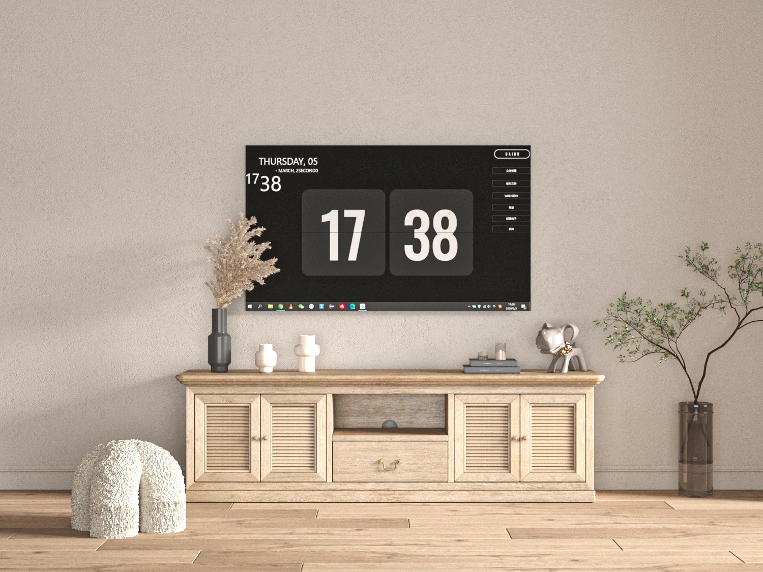 L Living Room Furniture Eco-Friendly Wooden Material Wall Luxury TV Unit Cabinet Q