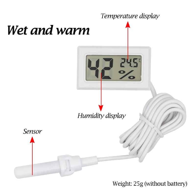 Hygromètre numérique LCD pour apiculture, mini question de ruche, Therye.com avec capteur, affichage de surveillance, détecteur d\'humidité