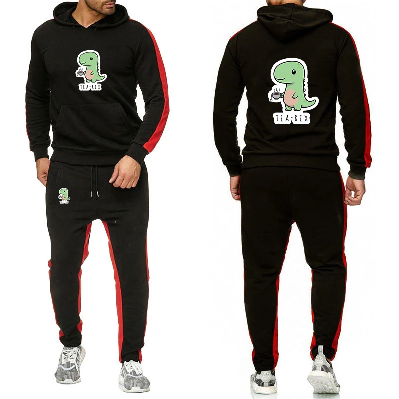 Men's 2025 Tea-Rex Dinosaur Logo Print Suitable Spring And Autumn Breathable Skin-friendly Comfortable Hoodies Pants Suits