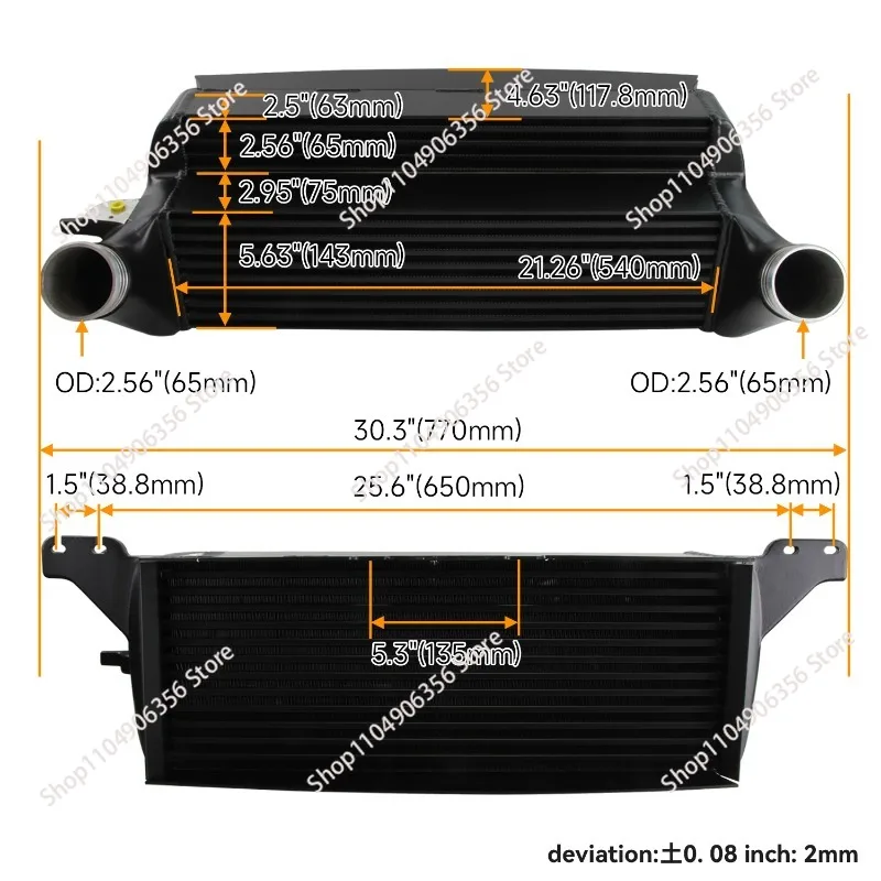 

For increased intercooler cooling, it is suitable for Mustang EVO12.3L EcoBoost2015-2020 upgrade