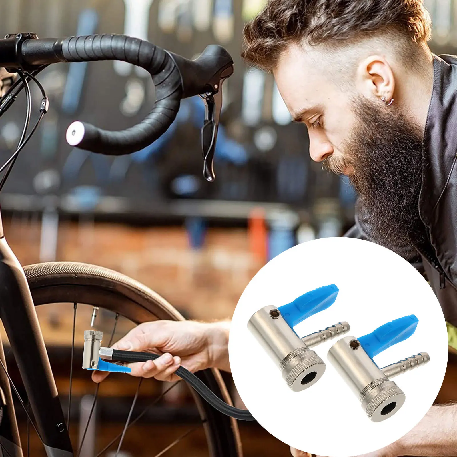 

2pcs 8Mm Tire Inflator Chuck Air Hose Connector For Car Motorcycle Electric Vehicle Tyre Inflation Replacement Rat Tail Clamp