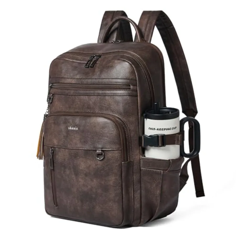 

Vegan Leather Laptop Backpack for Women17 Inch Computer Backpack Purse for Work Business College Travel Teacher Nurse with Anti