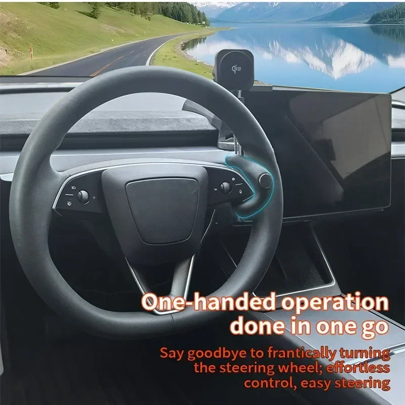 Steering Wheel Power Booster Spinner Knob Safety Car Auto Accessories For Tesla New Model Y Juniper Model 3 Highland 2025 2026 - view 6
