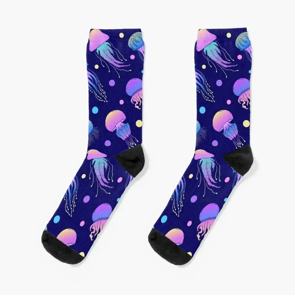 

Neon Colorful Sea Animals Ocean Jellyfish Fishes Socks New year's new year cotton loose Socks Women Men's
