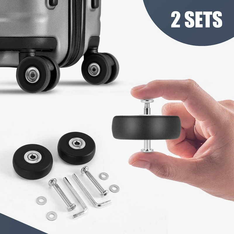 10 Sets Of Luggage Suitcase Replacement Wheels Axles Deluxe Repair Tool OD 50Mm