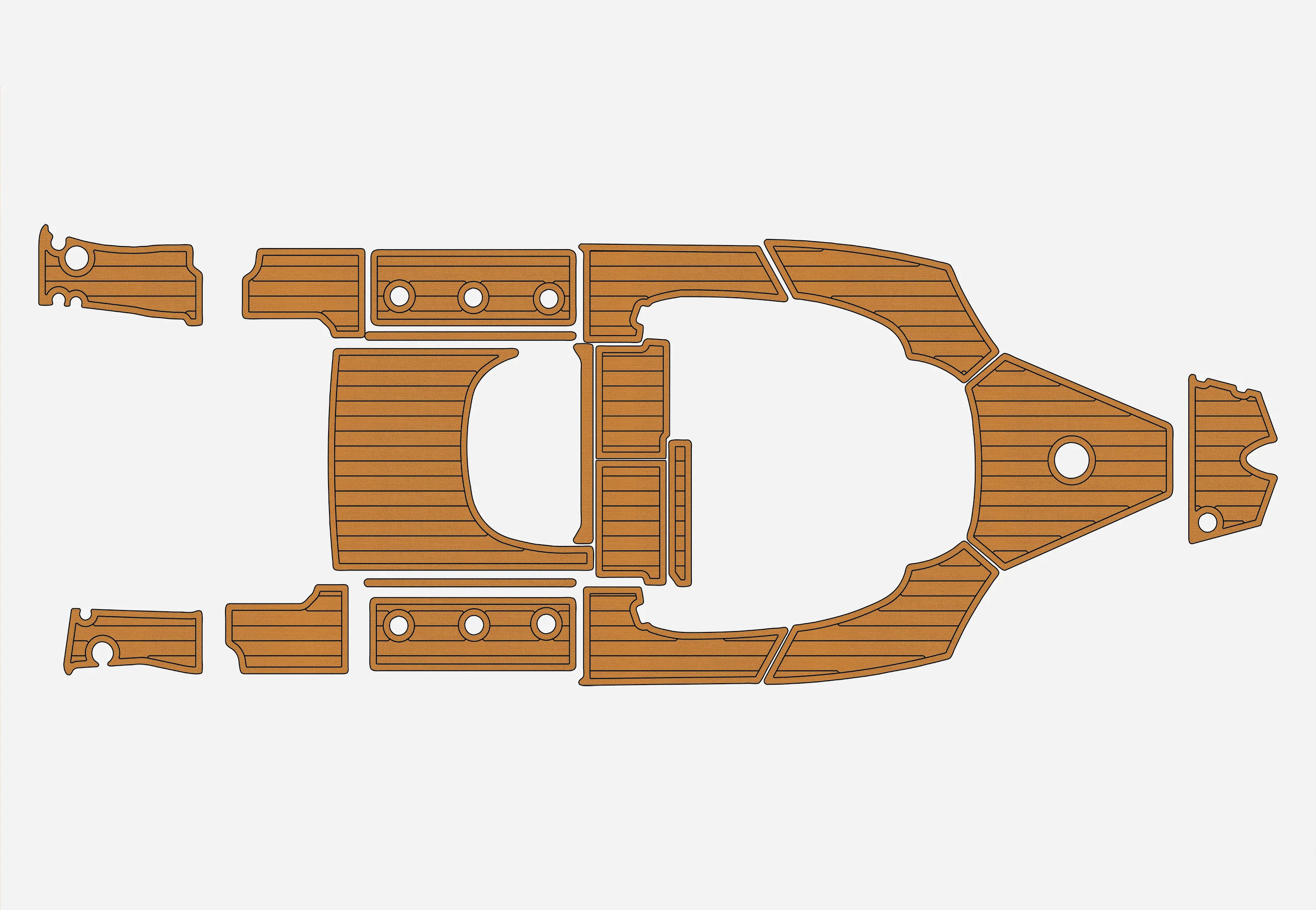 Marine Faux Teak EVA Non-Slip Mat-2011-2012 Jeanneau Cap Camarat 7.5 Sport Self-Adhesive 1/4
