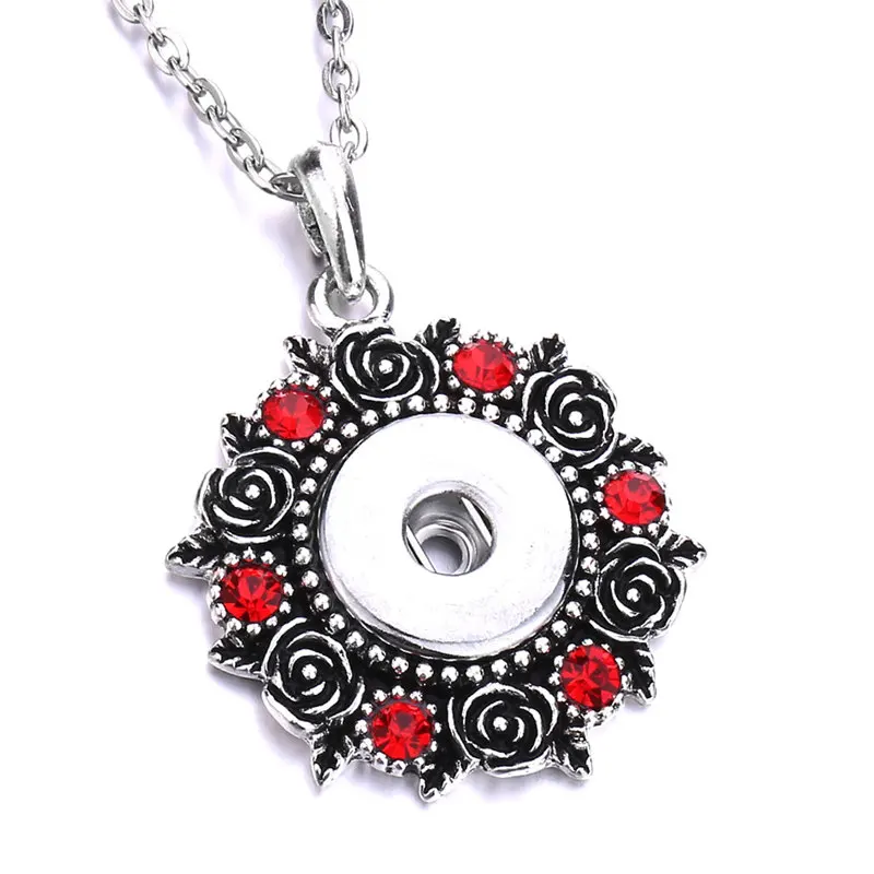 

sublimation flower shape women necklaces pendants button necklace pendant jewelry consumable 20pcs/lot