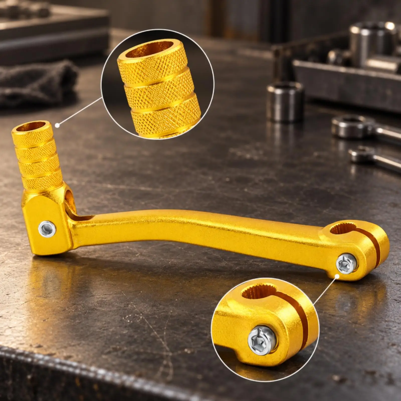 Motorcycle Gear Shifter Toe Peg Lever Low Profile Curved Arm for Enduro Trail Riding Knurled Grip