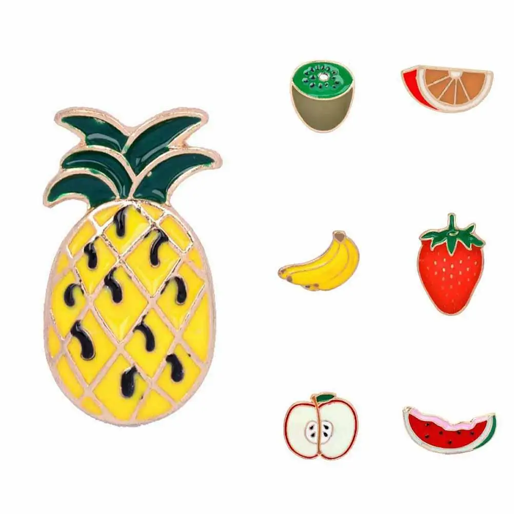 

7Pcs Summer Fruit Patterned Brooches Lovely Jewelry Pins Collar Corsage Accessories Fashion Cartoon Design Dress Lapel Badges