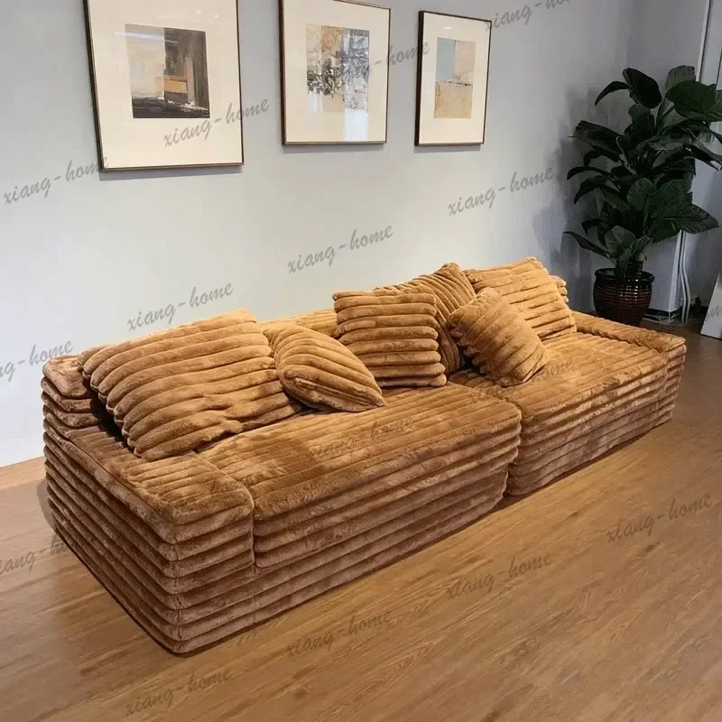 LSModern Luxury Compressed Couch Corduroy Living Room Sofas And Seating Roll Bag Sponge Fabric Lazy Boneless Sofa Couchs Furnitu