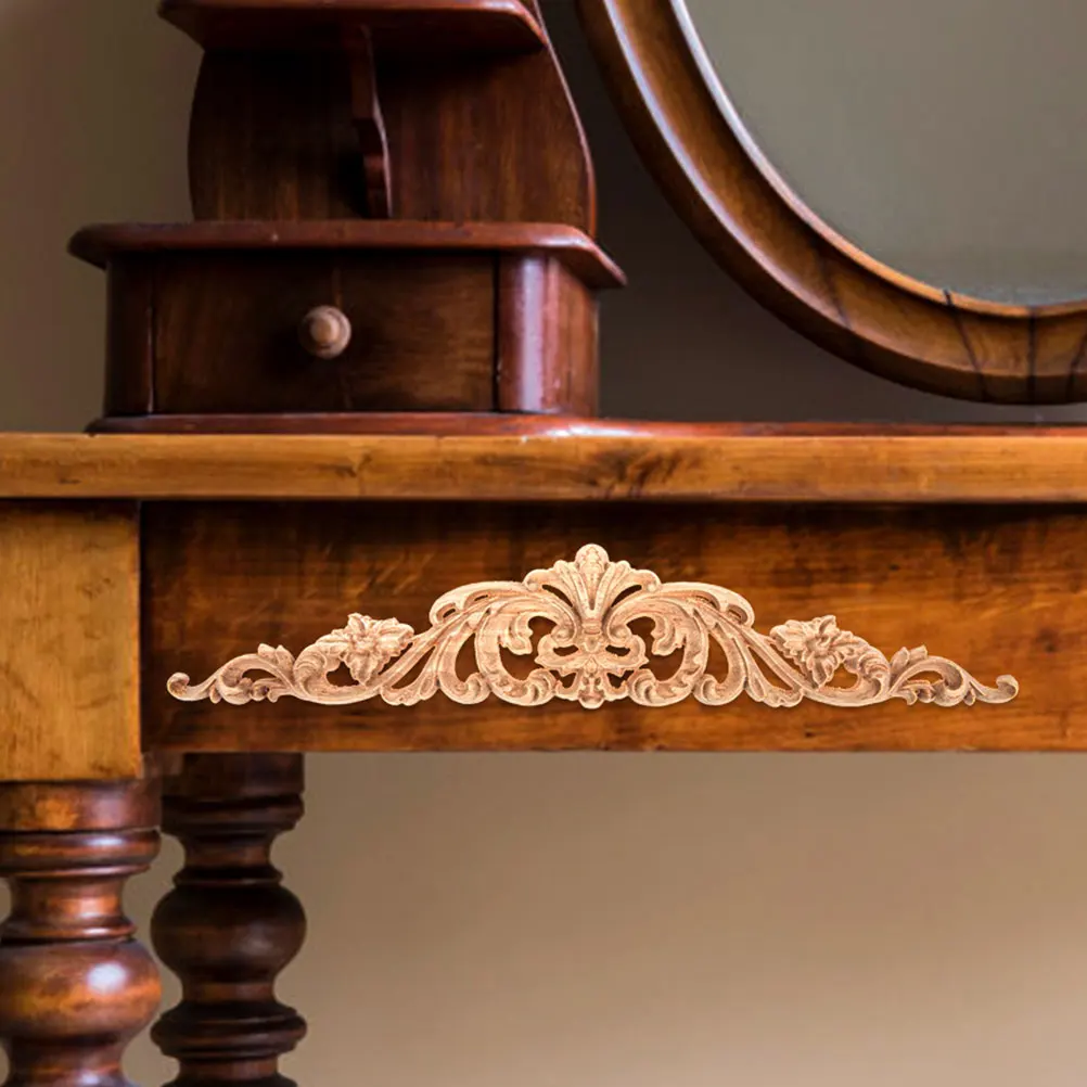 

European Furniture Accessories Decorative Wooden Trims Cabinet Appliques for Door Carved