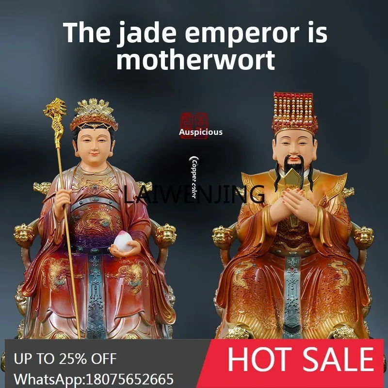 dedicated to the Jade Emperor Queen Mother Buddha Statue Jaochi Jinmu Painted Resin Colorful God Statue