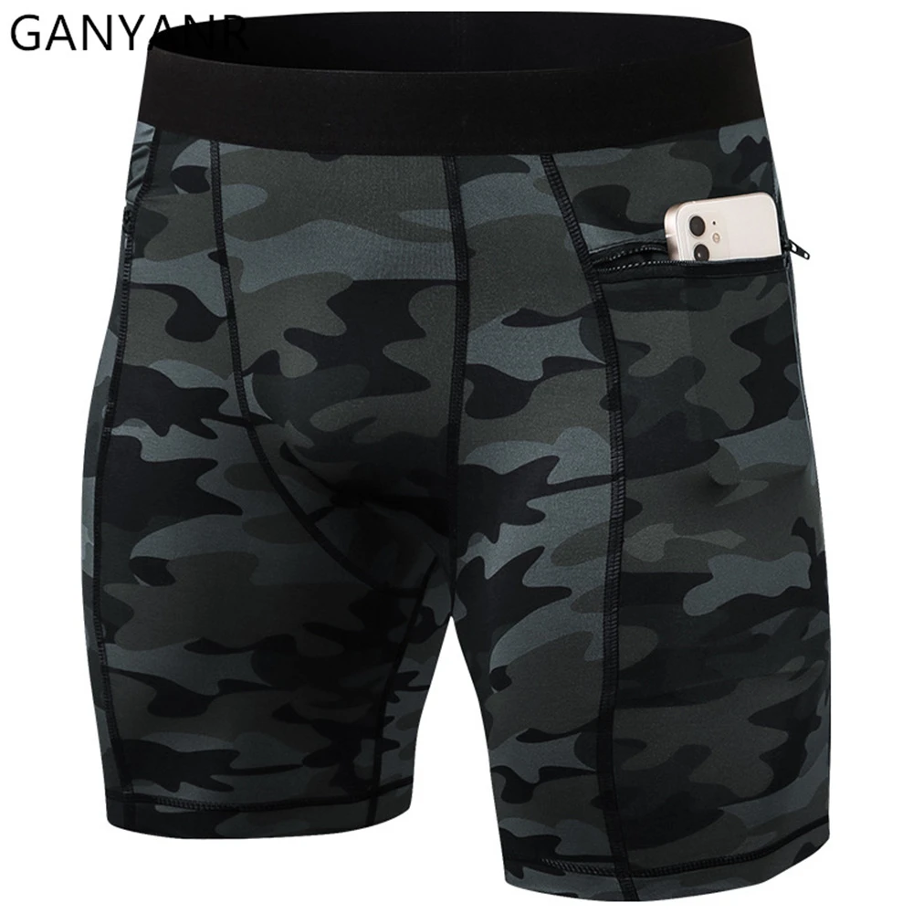 

GANYANR Running Tights Men Compression Shorts Sports Leggings Fitness Basketball Clothing Crossfit Summer Cool Football Gym