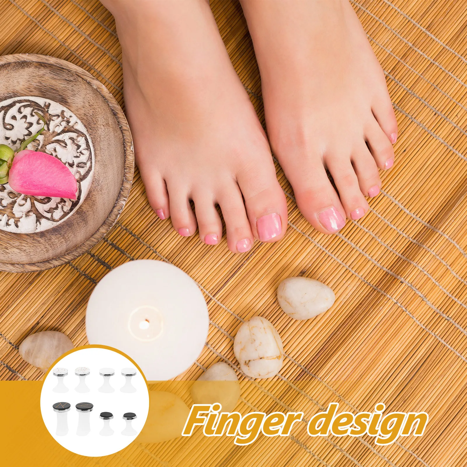 

Набор из 8 силиконовых разделителей для пальцев ног для педикюра, маникюра и использования в салонах красоты, для женщин