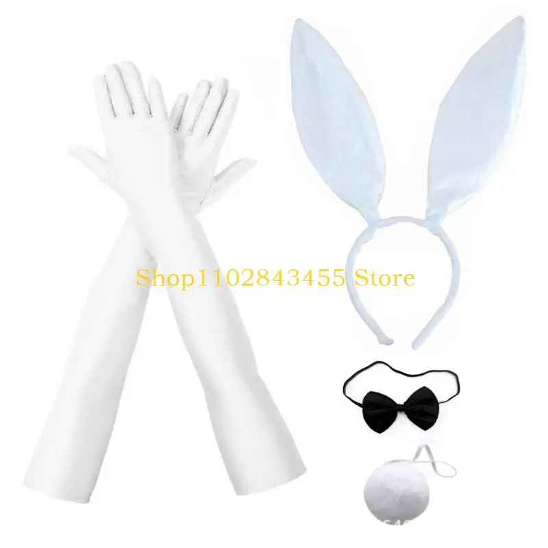 

49MC Cosplay Animes Costume Set Rabbit Ears Headband Bowtie Tail Masquerades Party Sexy Dress Up Suit Comics Show Women Outfit