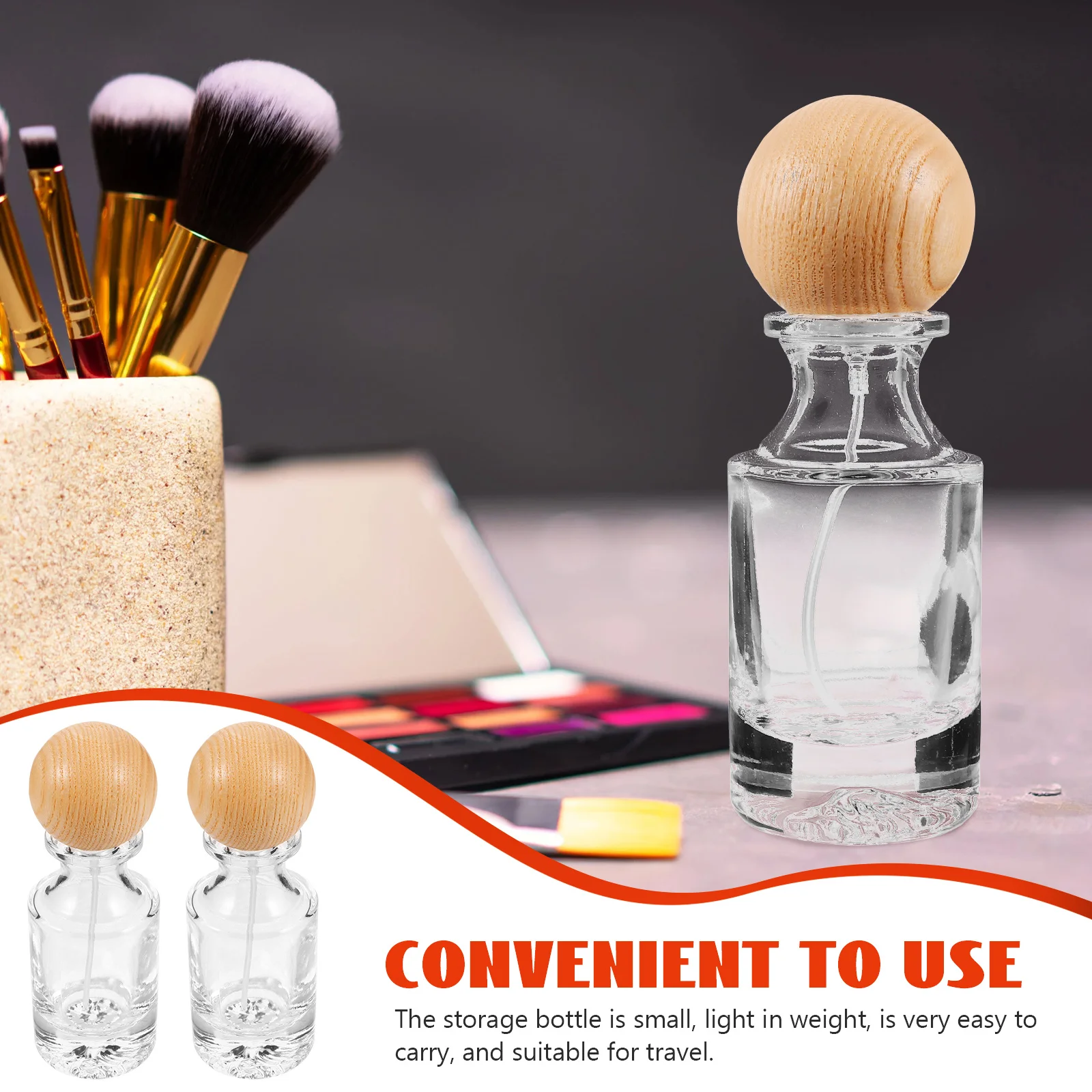 

2Pcs Perfume Travel Bottle Compact Glass Essential Oil Container Refillable Small Bottle for Fragrance Storage