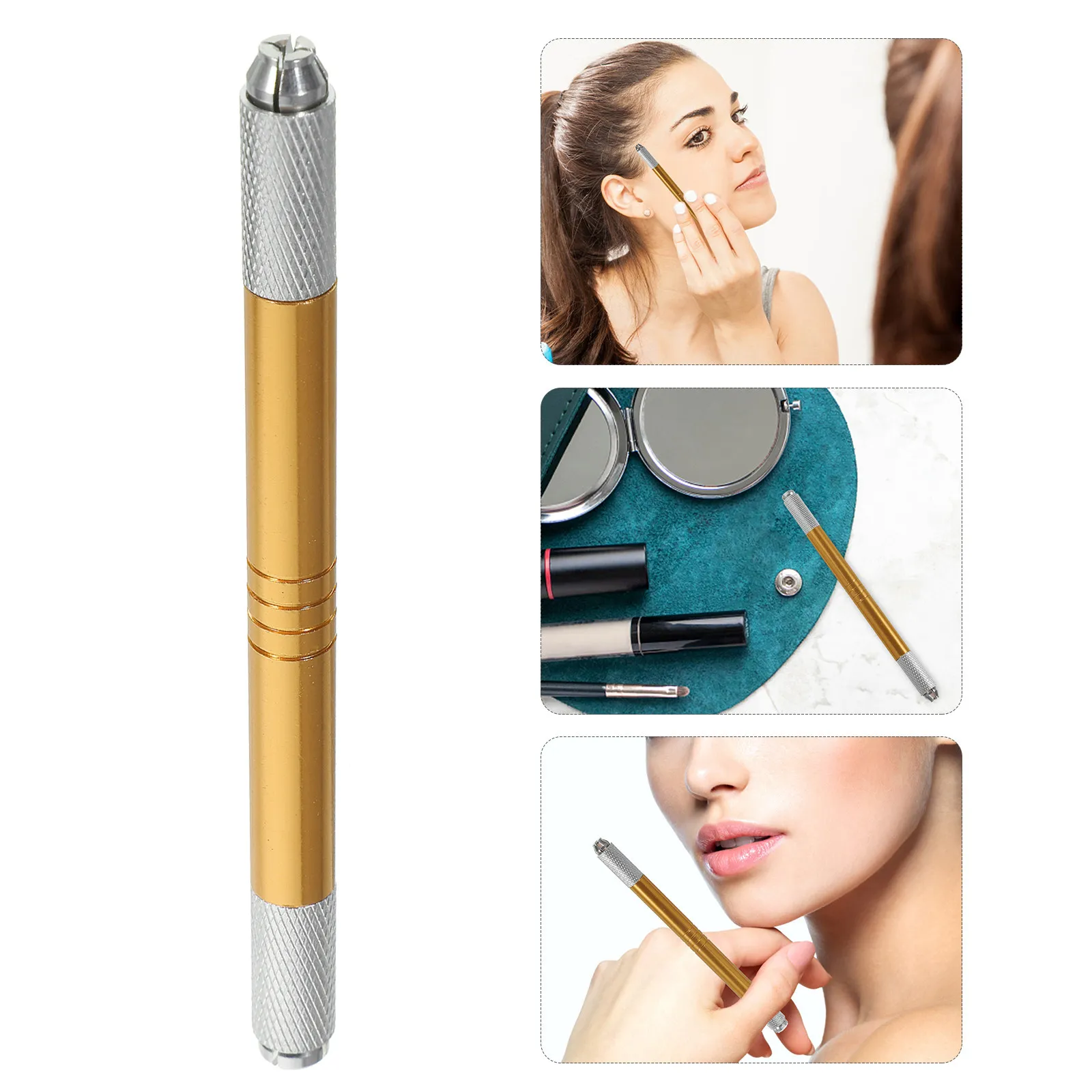 

High Quality Eyebrow Tattooing Pen with Rhinestones Dual End Design Long Service Life for Microblading Artists Eyebrow Makeup