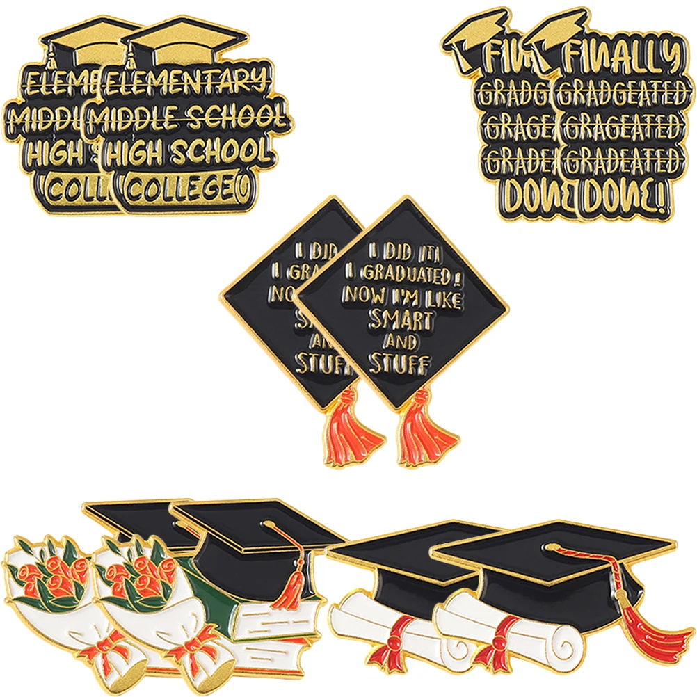 

10pcs Bachelor Cap Brooch Pins School Lapel Decorative Safety Pin Graduation Gifts Classmates Party Favors Charms 2023