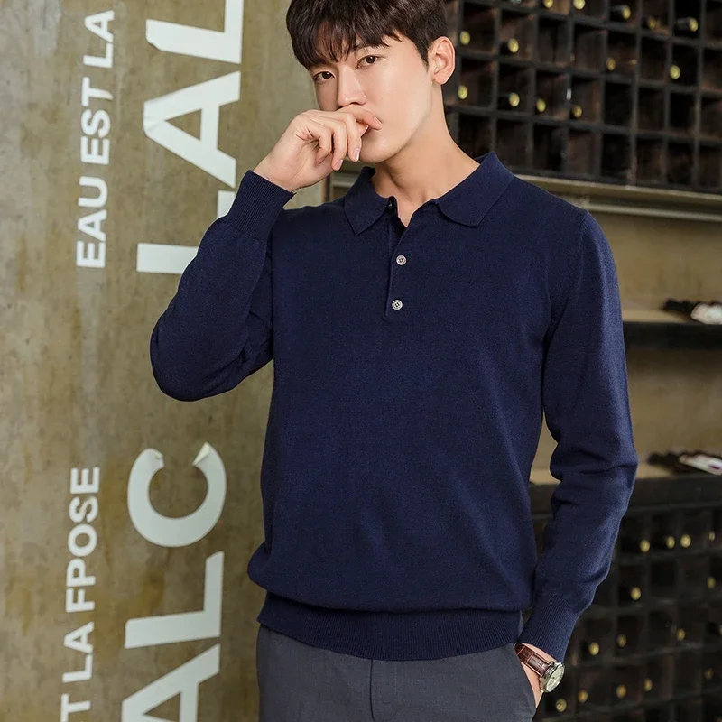 

Spring and Autumn Men 's POLO Pullover Men Cashmere Sweater Knitted Pullover Cashmere Sweater Men Jumper Sweater Top