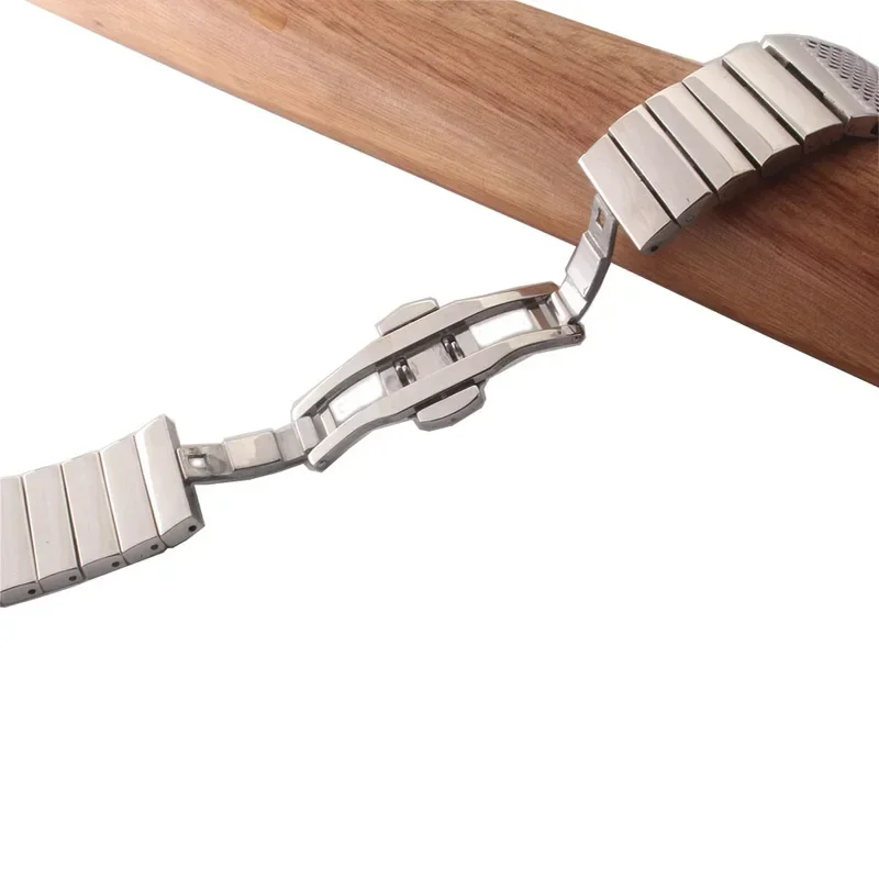 الصلبة الفولاذ المقاوم للصدأ الأشرطة القيادة حزام (استيك) ساعة نشر مشبك القرش شبكة مصقول الأعمال حزام (استيك) ساعة سوار 18/20/22/24 مللي متر #2