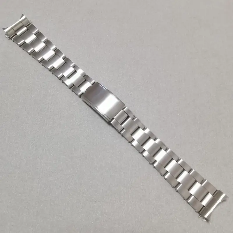 316L Stainless Steel 20mm Oyster Rivet Watch Bracelet Strap Band Curved End Compatible For RLX Watches