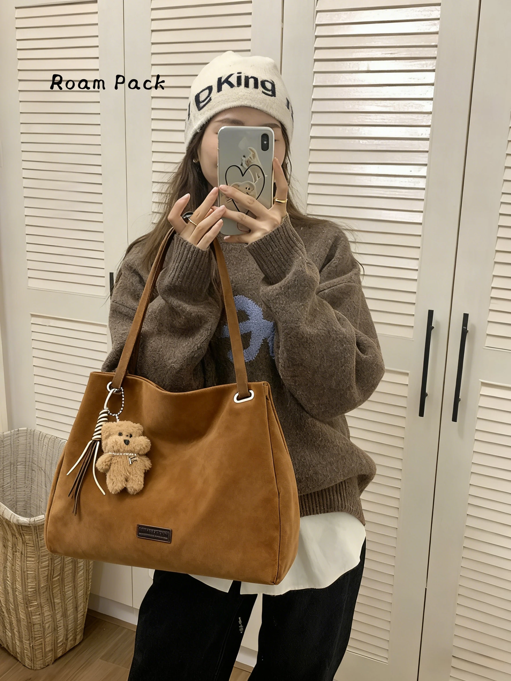 

Модная корейская женская сумка-тоут большой емкости, сумка-тоут подмышками Lazy Faion, осень-зима, новинка 2025 года, мягкая искусственная кожа