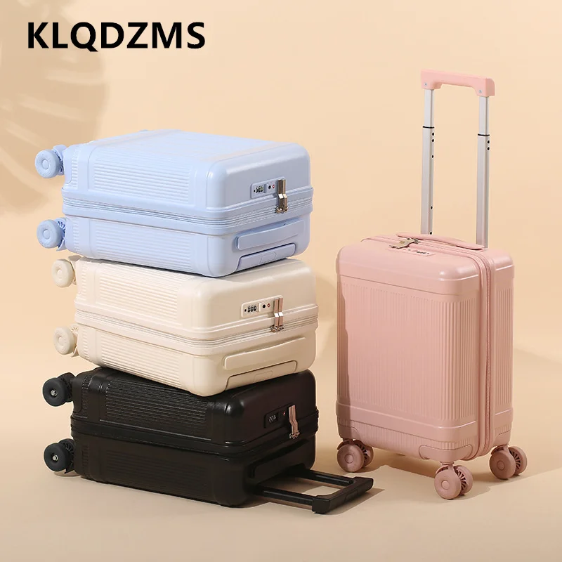 KLQDZMS Suitcase 18 Inches Boarding Box Student Cart Case Cart Type Travel Bag ABS + PC Password Box with Wheels Luggage