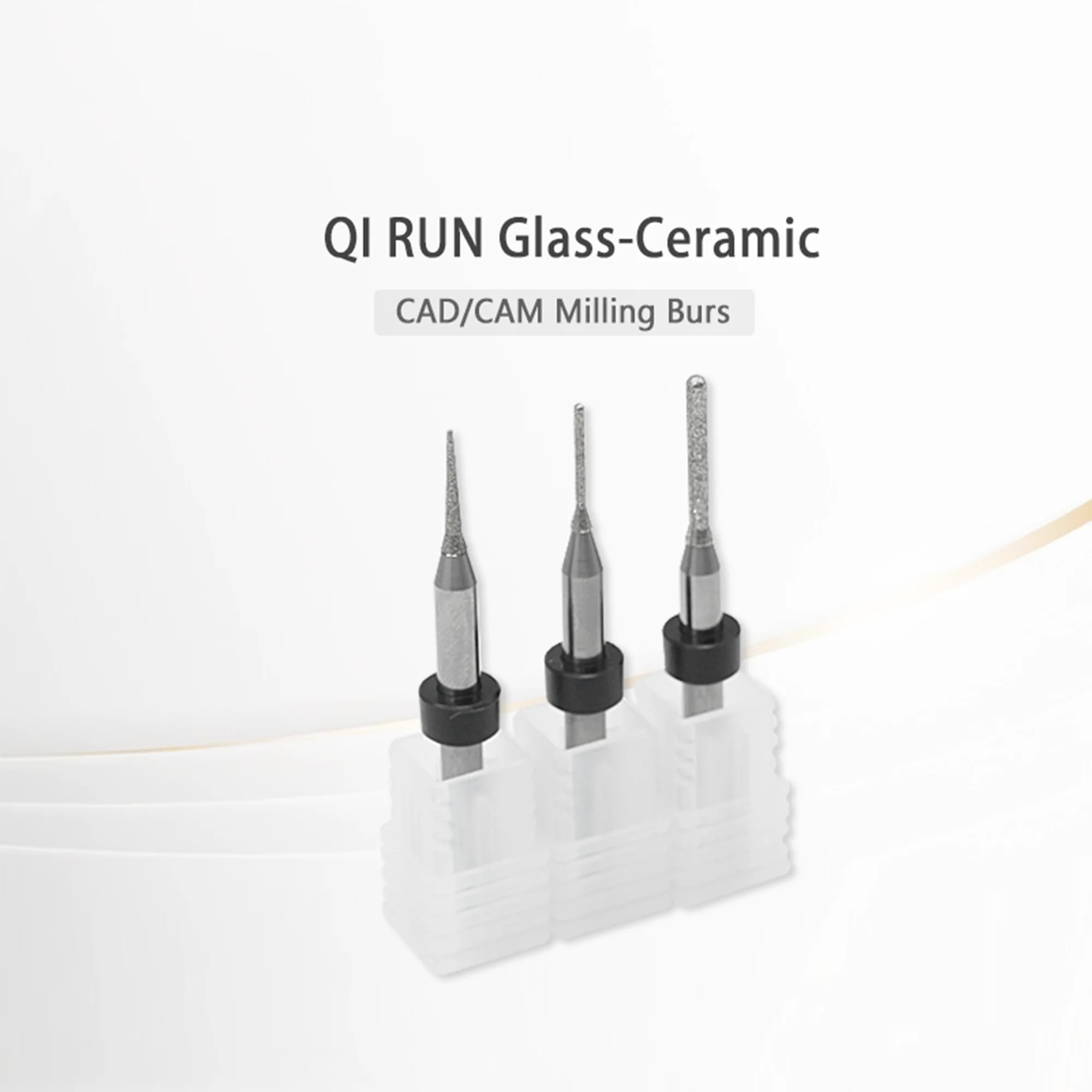 Dental Cutter Milling Burs for Qi RunCAD/CAM Glass Ceramic Tungsten Carbide Made lithium disilicate