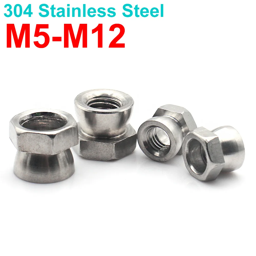 1 /2 /3 /5 /12pcs M5 M6 M8 M10 M12 304 Stainless Steel Shear Nut Breakaway Anti Theft Security Nut Tamper Resistant Bolt Cap
