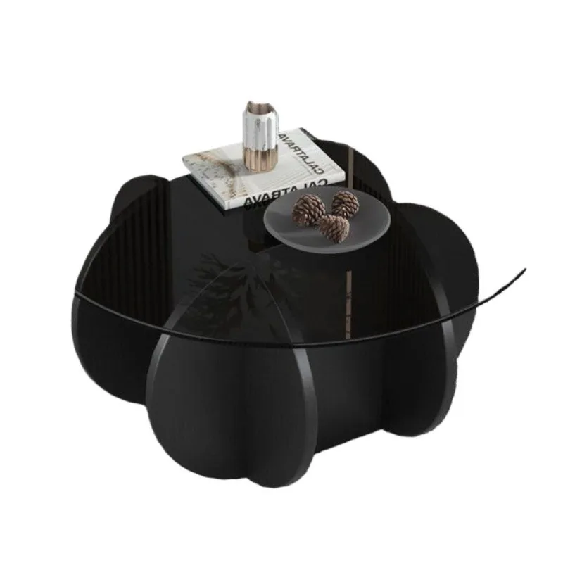 

Coffee table living room light luxury modern household small apartment rock slab round Internet celebrity