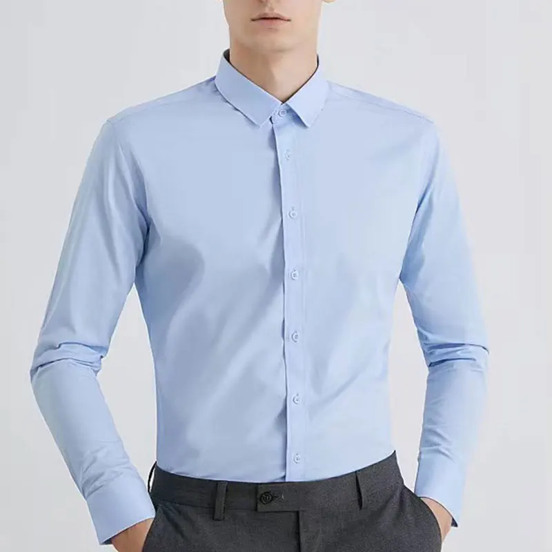 Men\'s dress shirt long sleeve thin spring and autumn work clothes business casual free ironing breathable slim fashion