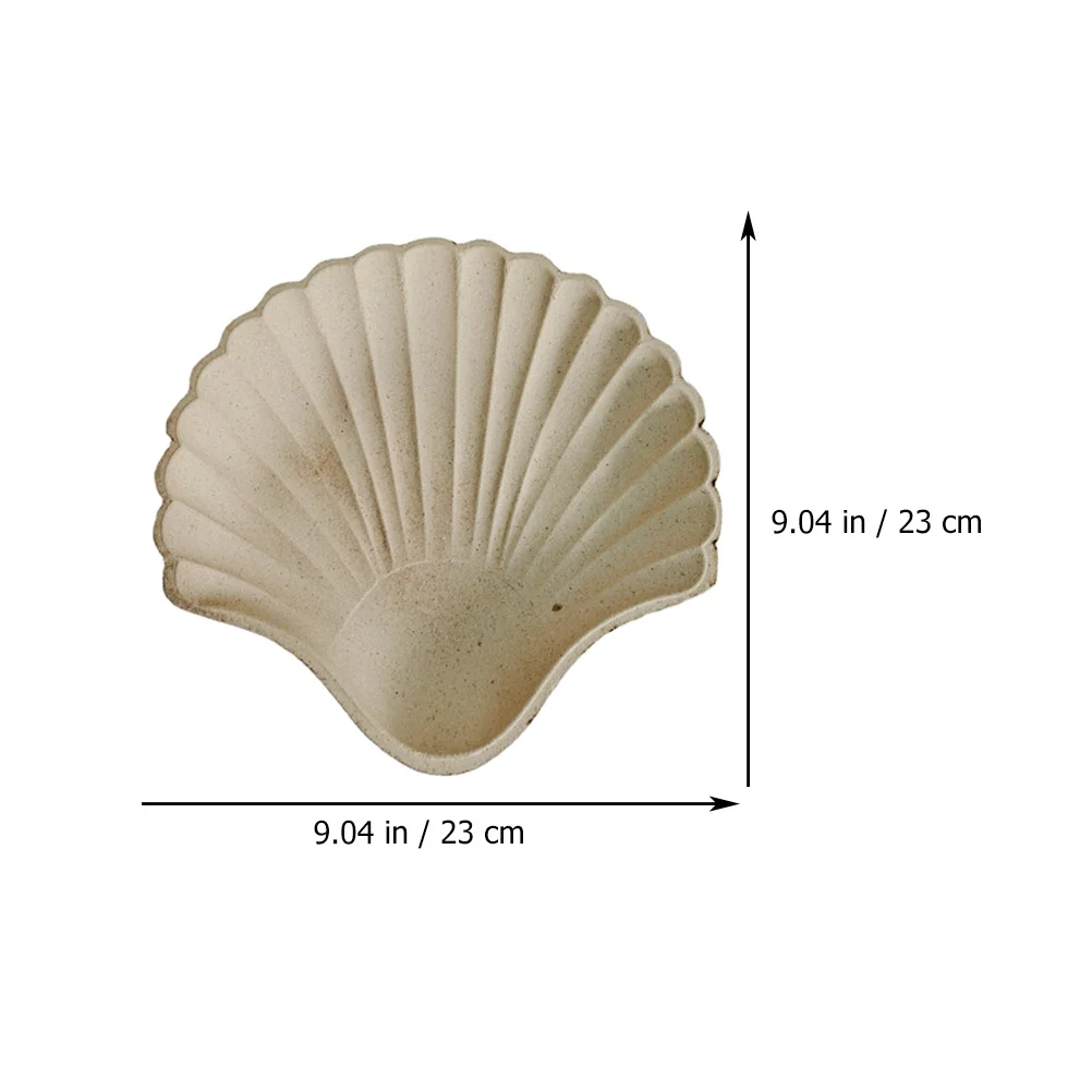 

2Pcs Wooden Shell Tray Shape Jewelry Storage Dish Shell Shaped Plate Ring Holder Durable Display ganizer Fruit Trays