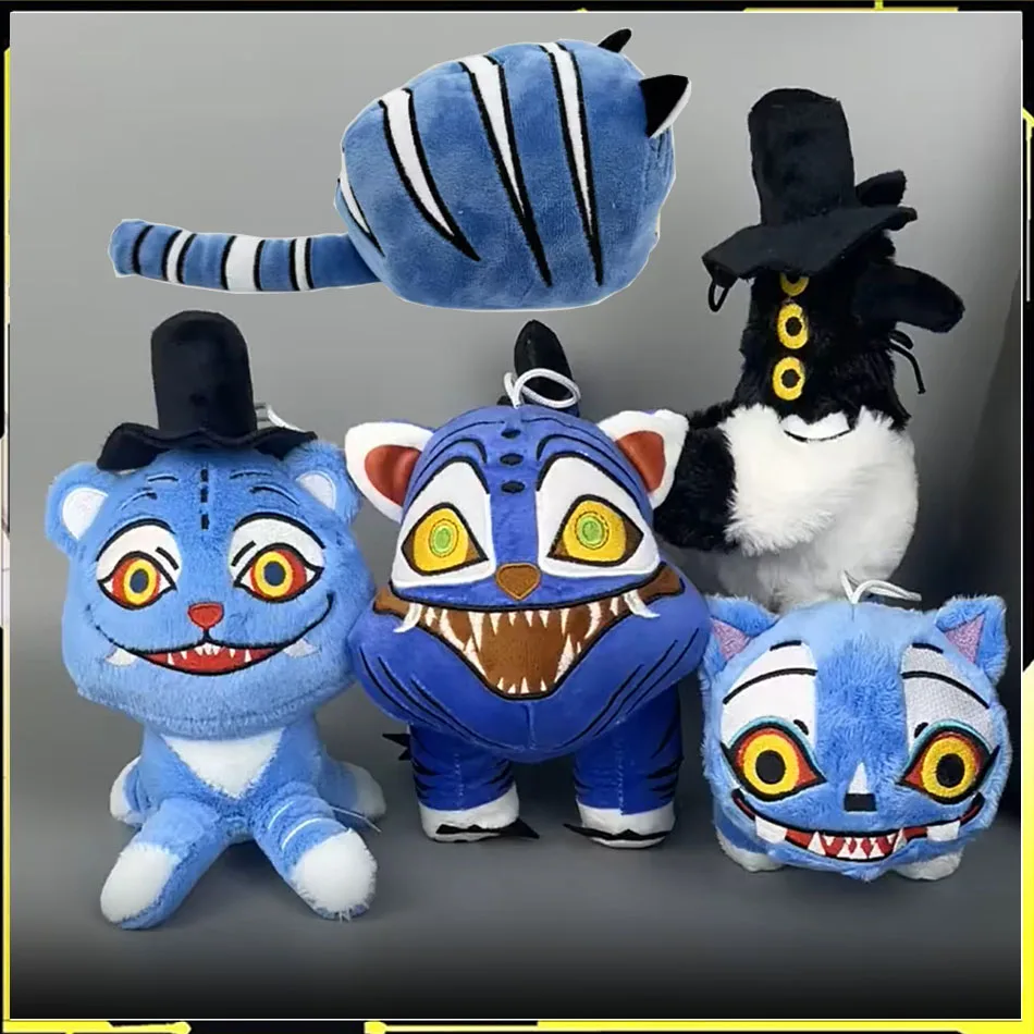202 Anime Kpop Demon Hunters peluche lindo tigre púrpura sombrero negro Urraca con 3 ojos Monster Hunt Girl Group relleno para regalos de seguidores