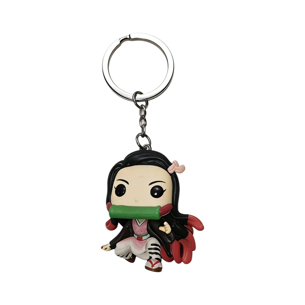 New Pocket Keychain Nezuko Tanjirou Zenitsu Inosuke Keychain Cute Vinyl  Action Figure Toys view 5