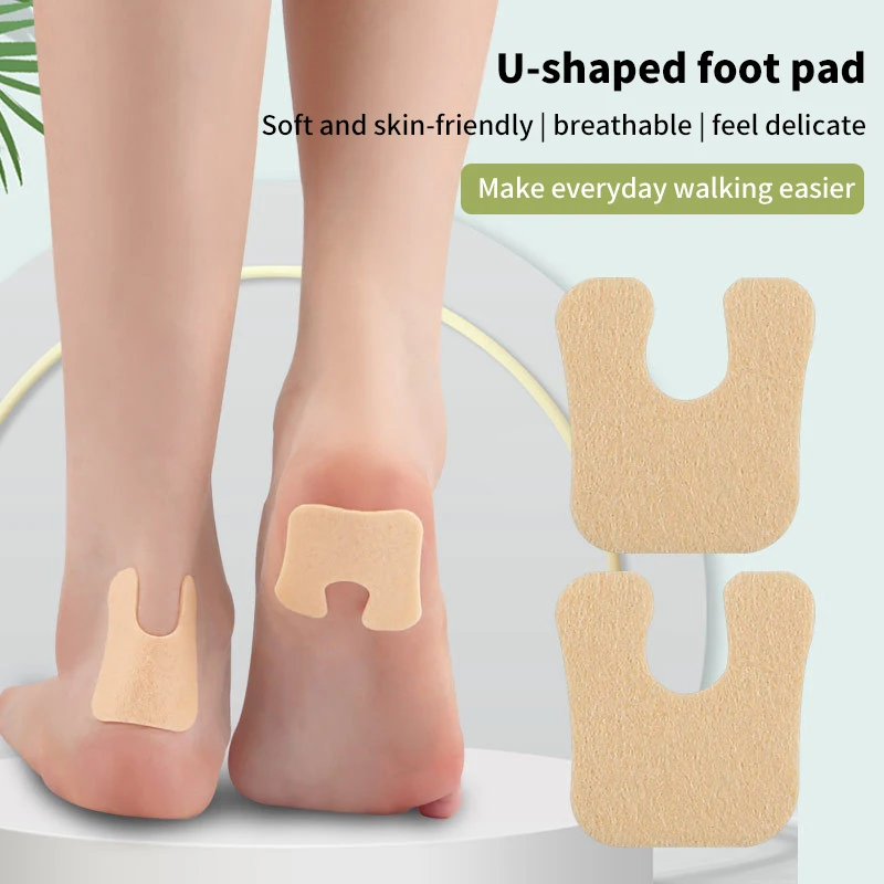 2pairs U-Shaped Latex Patch Pad Foot Cushions Toe Protection Pain Relief Pad Foot Removal Feet Pads Felt Callus Care Heel