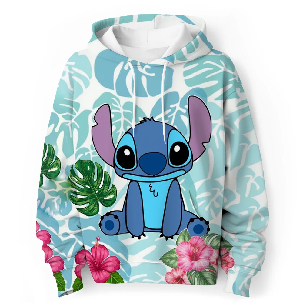 Kawaii Lilo Stitch 4-14 Year Children Anime Sweatshirt Boys Girls Lovely Stitch Hoodies Boys Clothes Print Cartoon Graphic Kids