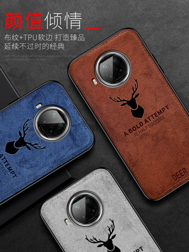 For Xiaomi Redmi Note 9T Case Luxury Soft Silicone+Hard fabric Deer Slim Protective Back Cover Case for xiaomi redmi note 9t 5G