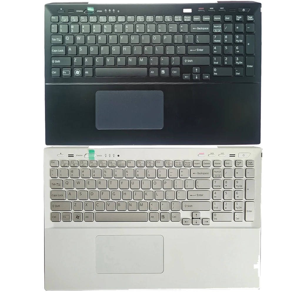 

New Backlit US Keyboard For Sony SVS15 SVS151100C SVS15118ECB SVS15118ECW With Palmrest Upper Cover 025-111A-2363 025-101A-2363