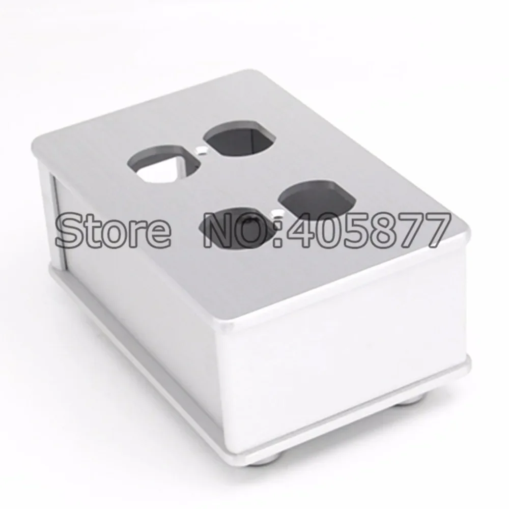 HIFI US AC Power Strip Bar Distributor Aluminum 4 Outlet Box HIFI Chassis silver