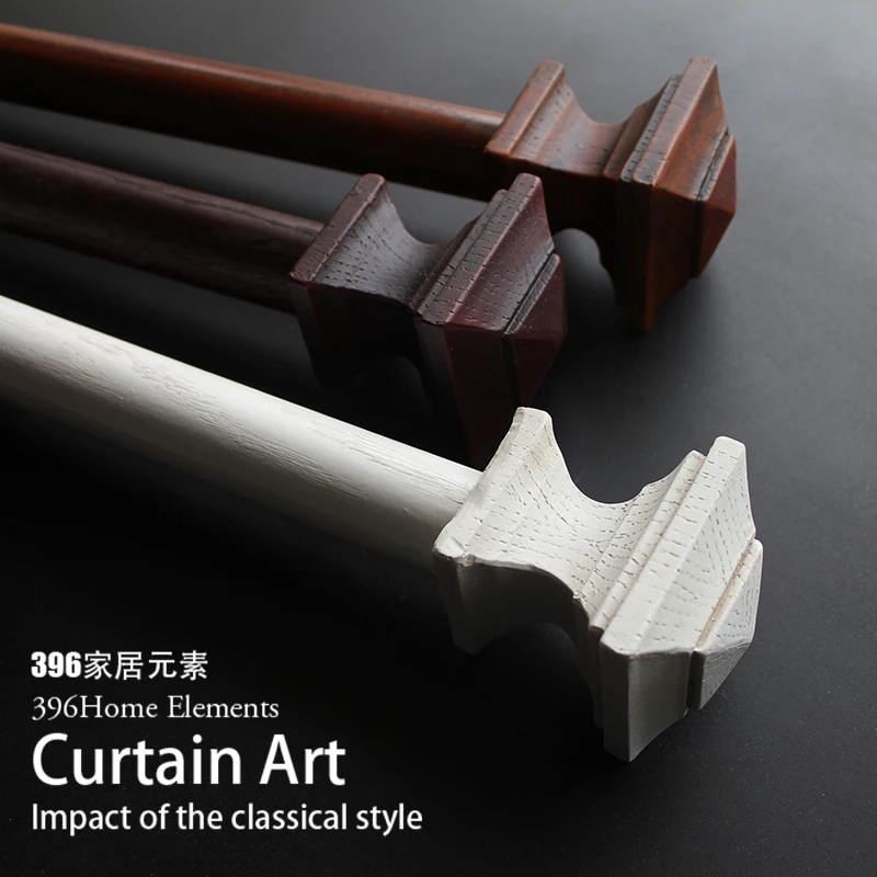 32MM oak grain semi-aluminum alloy curtain rod Roman rod American French Roman rod