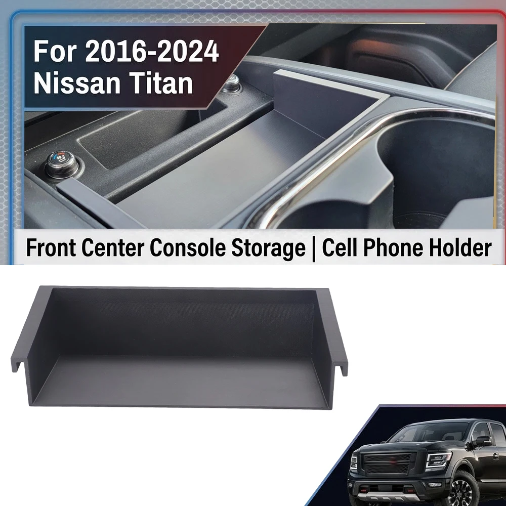 2016-2024年式-日産-タイタン-タイタン-xd-フロントセンターコンソール収納--携帯電話ホルダー用、車内収納トレイの交換部品