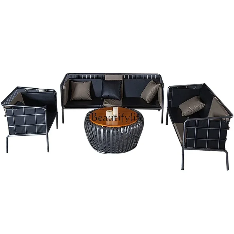 

FG28Simple Modern Lazy Iron Couch Combination Small Apartment Office Chair