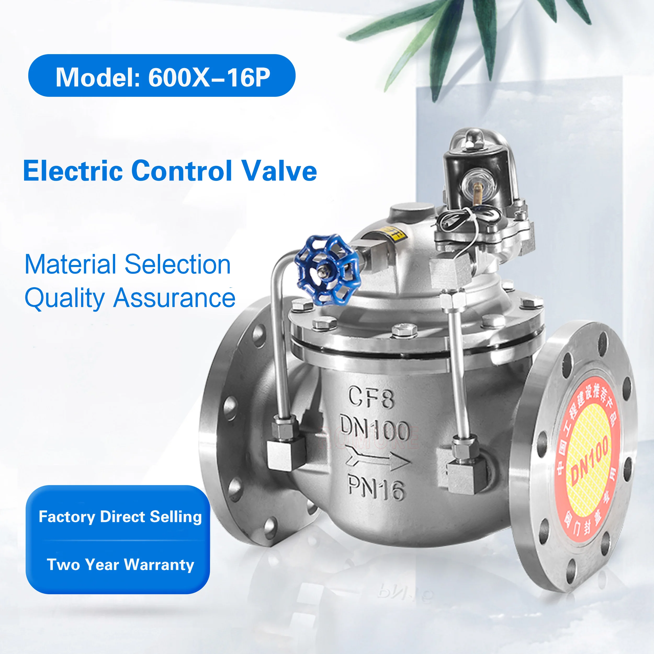 600X-16P stainless steel electric control valve Pump control valve Flange type hydraulic control valve