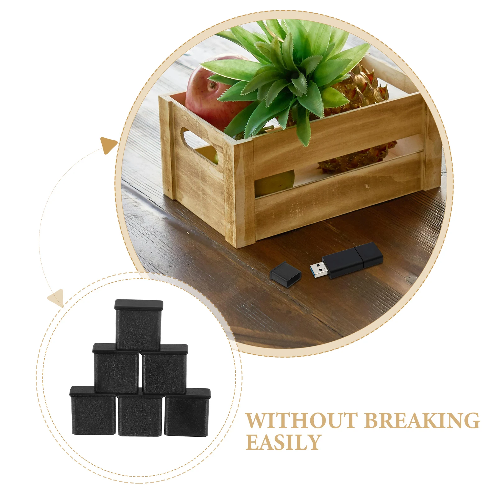 

20 Pcs USB Flash Drive Cover Plug Covers Male Dust Charging Port Hard PE Material