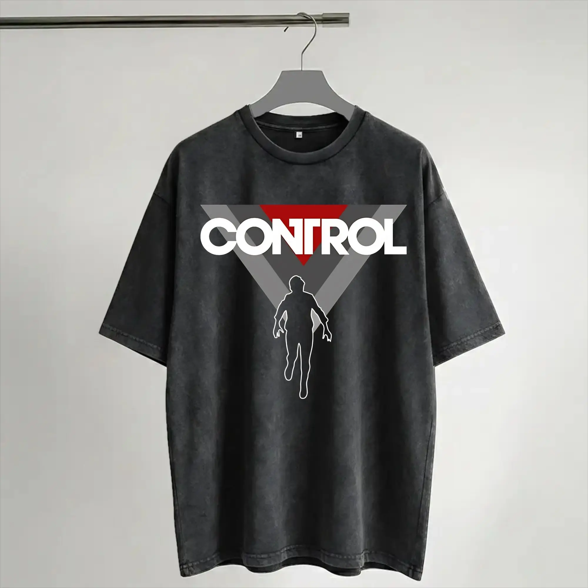 Jesse Control Accessories Washed T Shirts for Men Women Streetwear Hip Hop T-Shirts Printed  Tees Short Sleeve