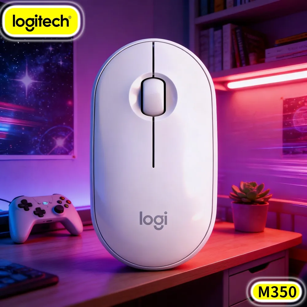 Logitech M350 Portable Optical Mouse - Thin Build, Dual Mode, Quiet Scroll, 10M Range, Mac Windows Chromebook Compatible