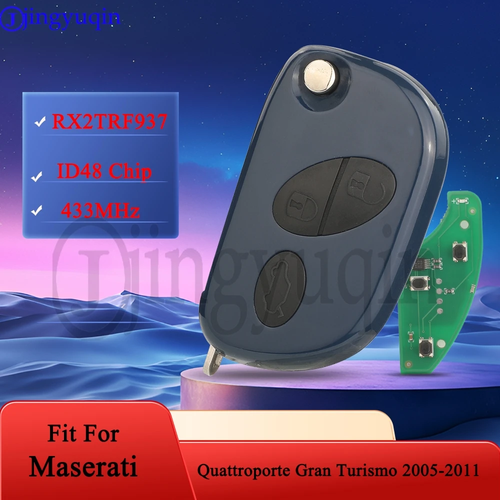 

Jingyuqin RX2TRF937 433 МГц ID48 чип автомобильный дистанционный брелок для Maserati Quattroporte Gran Turismo 2005-2011 откидной брелок управления