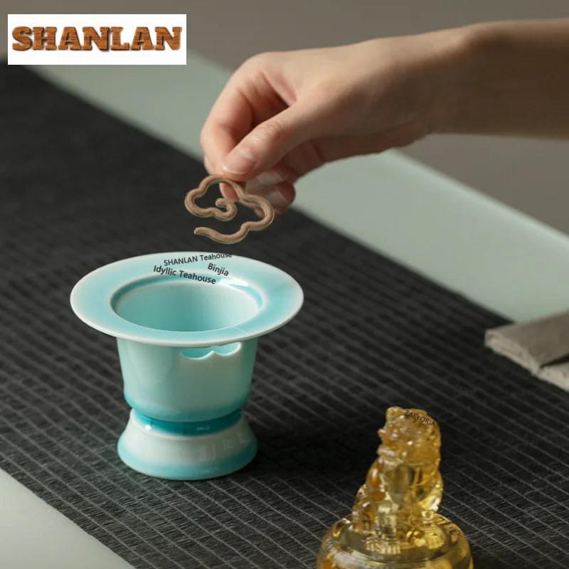 Crystal Glaze Misty Blue Incense Holder Mist Smoking Steamers Incense Burners Aromatherapy Censer Tea Services Accessories Craft