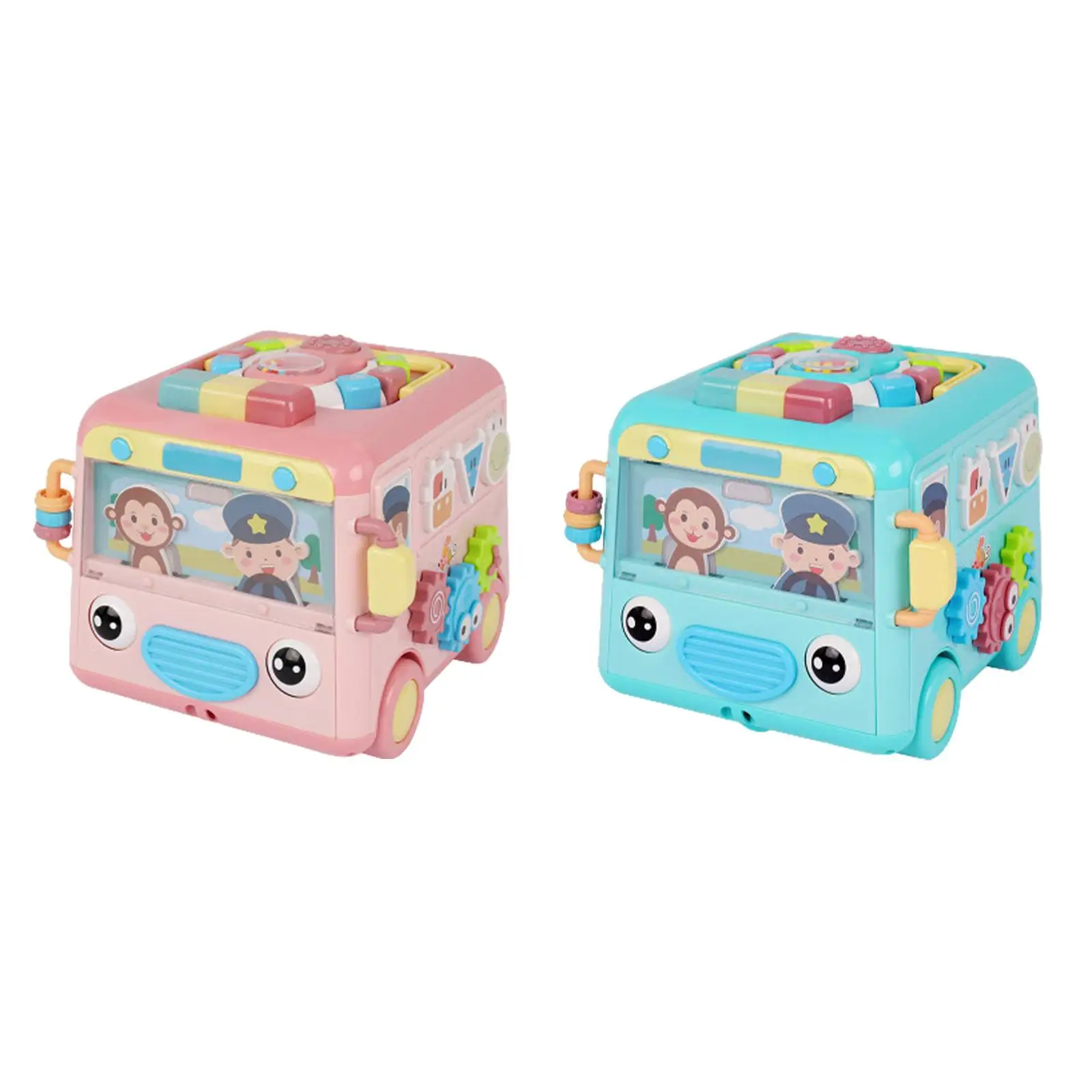 Bebê ônibus brinquedo desenvolvimento aprendizagem com música habilidades motoras finas crianças brinquedo sensorial para meninos meninas crianças bebê presente